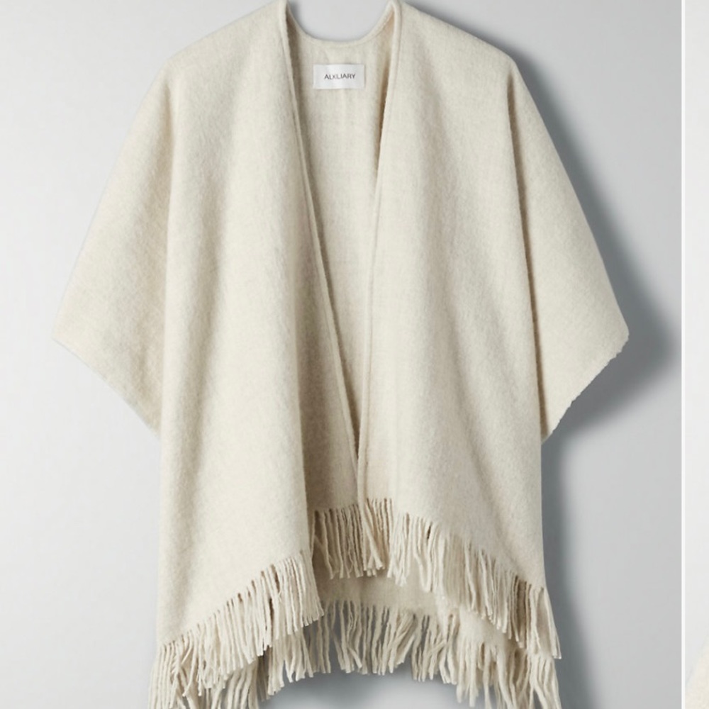 NWOT Aritzia Wool Cashmere Cape Birch
